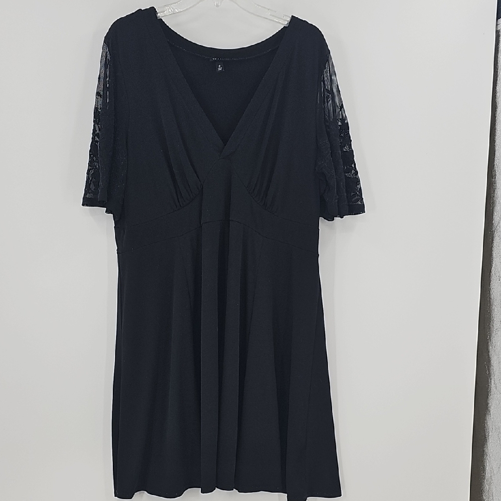 Torrid Midi Black Dress with Lace Sleeves Torrid Size 2 or 2X